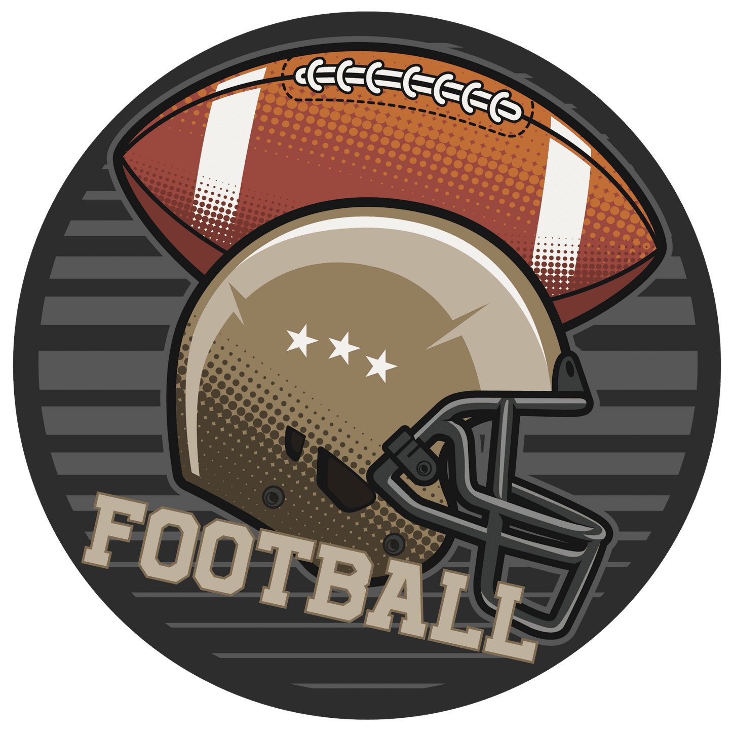 Sports Khaki Helmet S Metal / Vinyl Sign - Made in USA