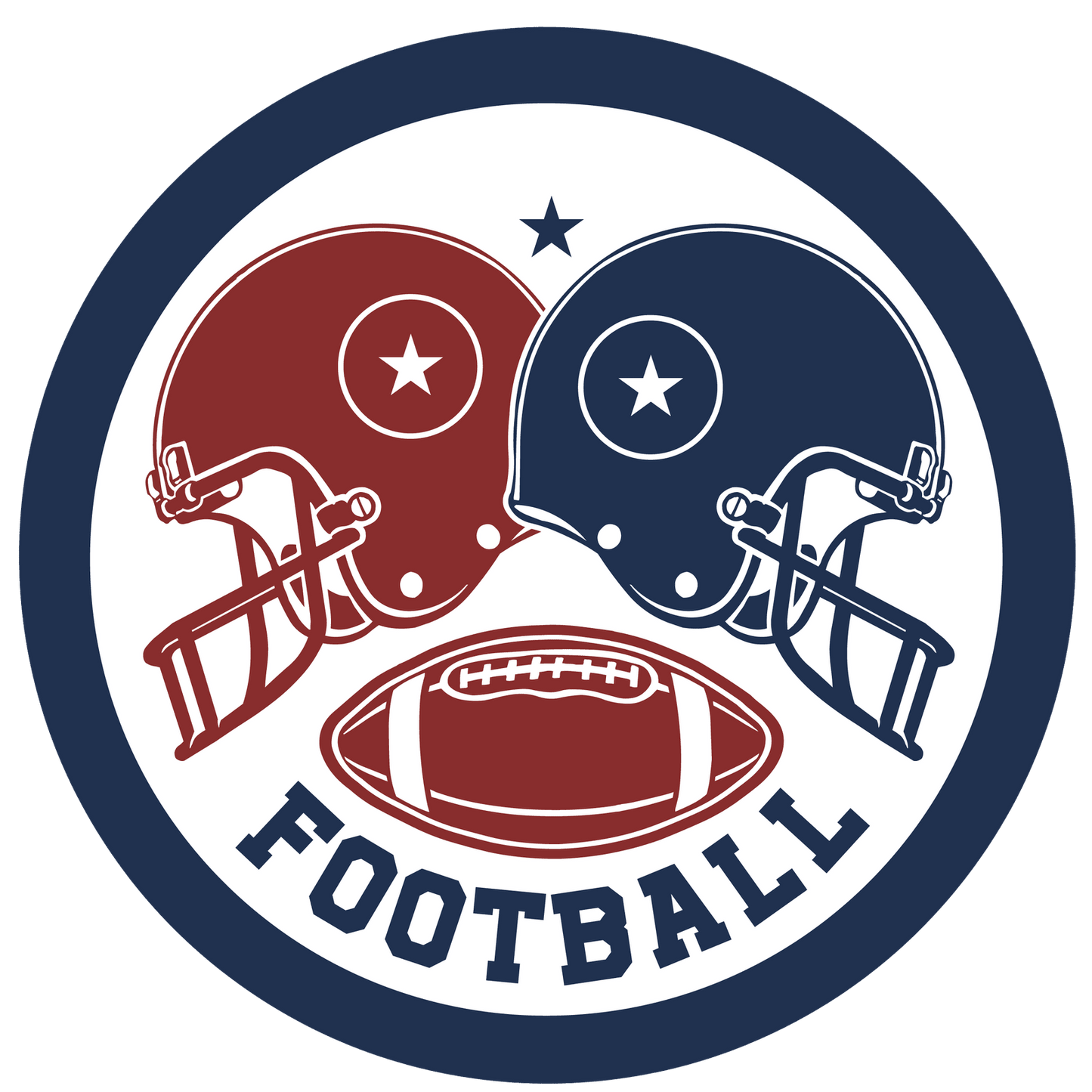 Red and Blue Football Sports Metal / Vinyl Sign - Made in USA