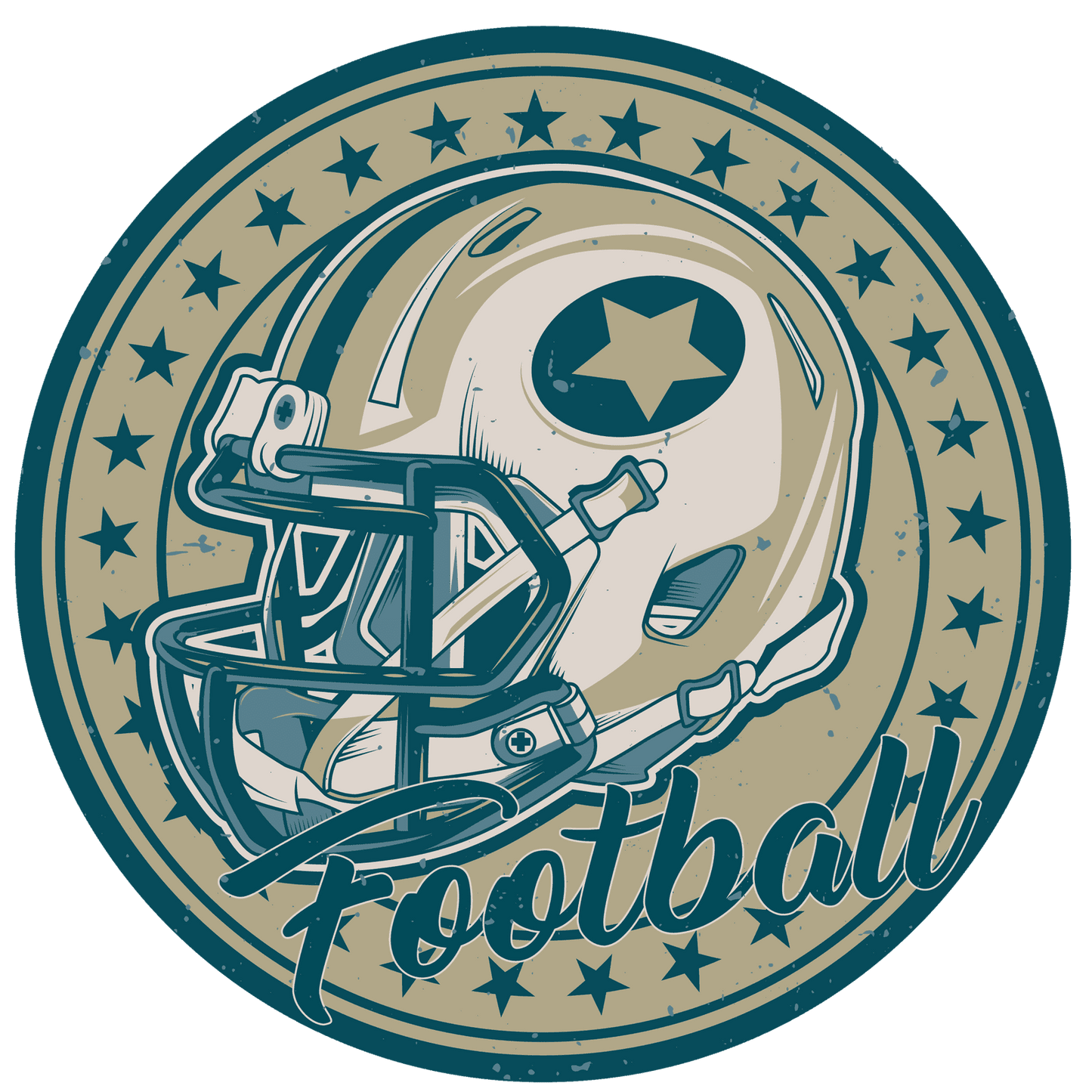 Sports Rustic Football Theme Metal / Vinyl Sign - Made in USA