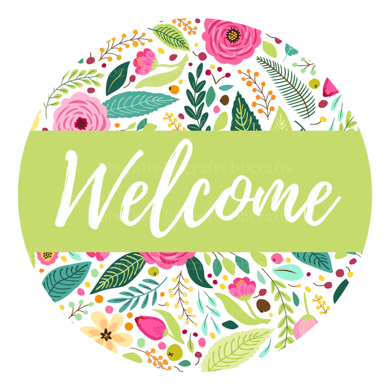 Spring Metal Sign: WELCOME SPRING - Wreath Accents - Made In USA BBCrafts.com