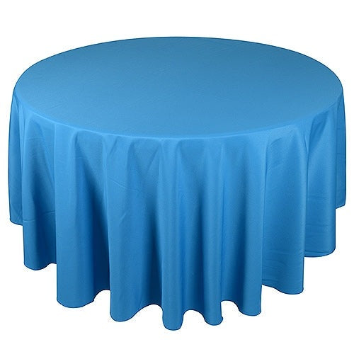 Turquoise - 108 Inch Round Polyester Tablecloths - ( 108 Inch | Round ) BBCrafts.com
