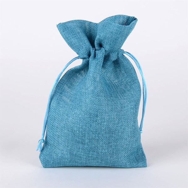 Turquoise - Faux Burlap Bags - ( 6x9 inch - 6 bags ) BBCrafts.com