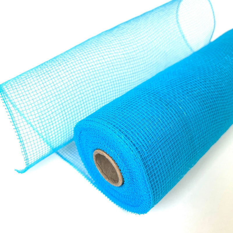 Turquoise - Floral Mesh Wrap Solid Color - ( 10 Inch x 10 Yards ) BBCrafts.com