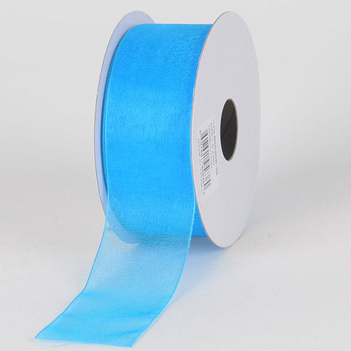 Turquoise - Sheer Organza Ribbon - ( 1 - 1/2 inch | 25 Yards )