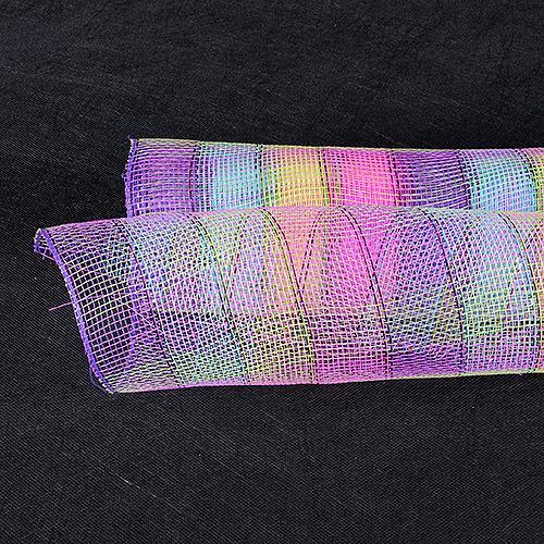Unicorn - Poly Deco Mesh Wrap with Laser Mono Stripe - ( 10 Inch x 10 Yards ) BBCrafts.com