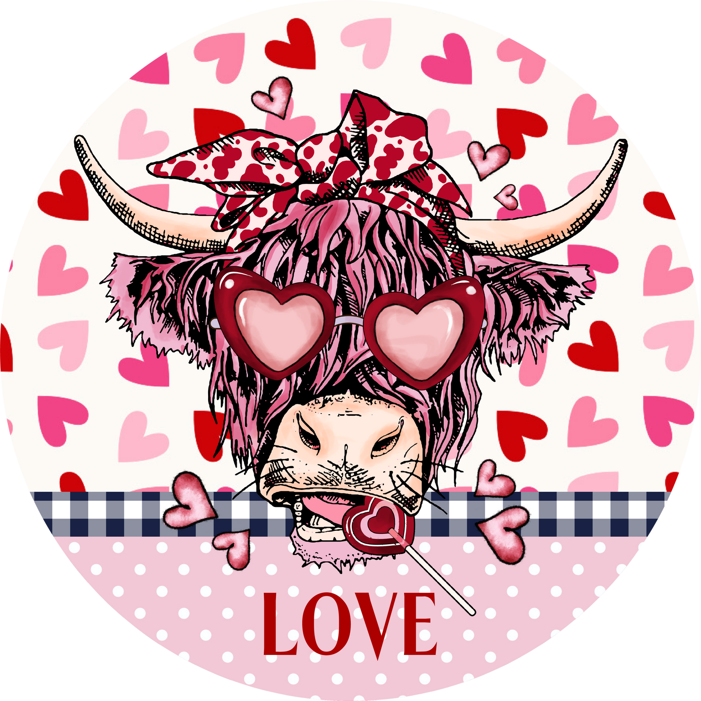 Cow Love Valentine's Day Metal / Vinyl Sign - Made in USA