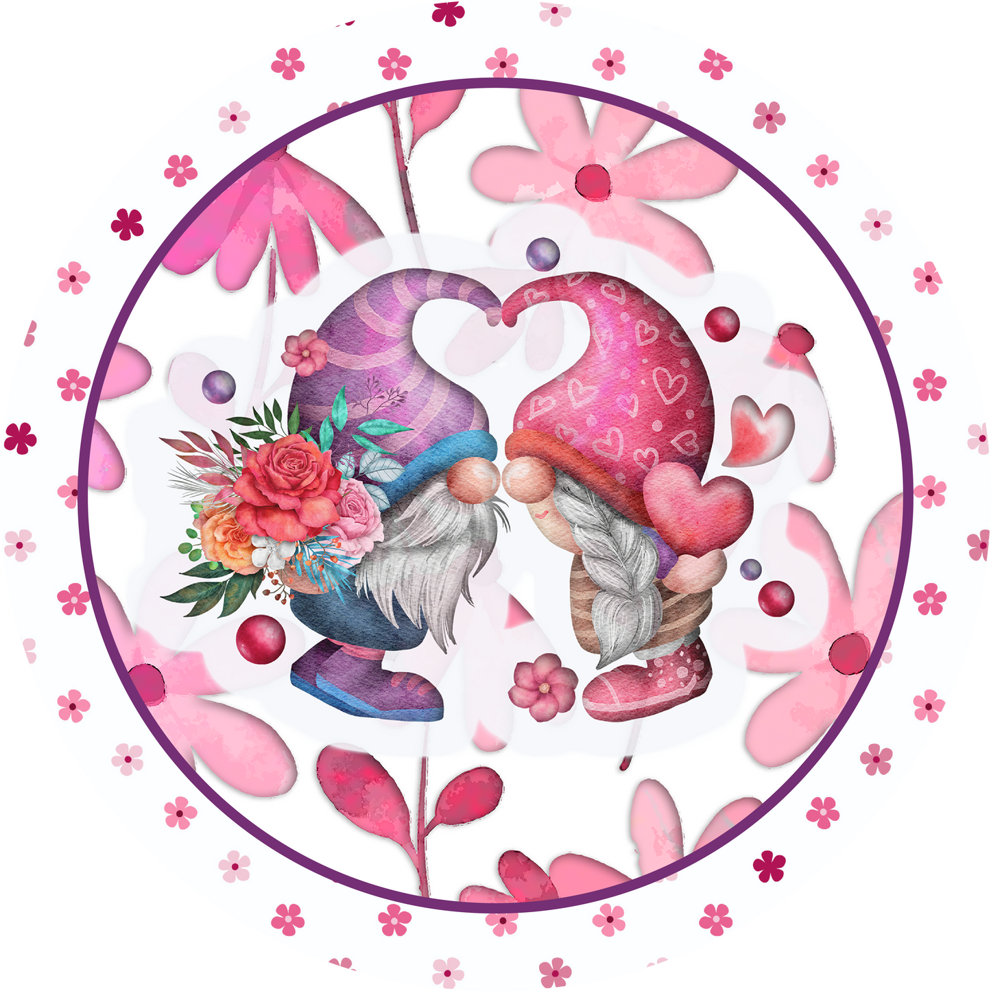 Valentine's Day Gnome Couple Love Metal / Vinyl Sign - Made in USA