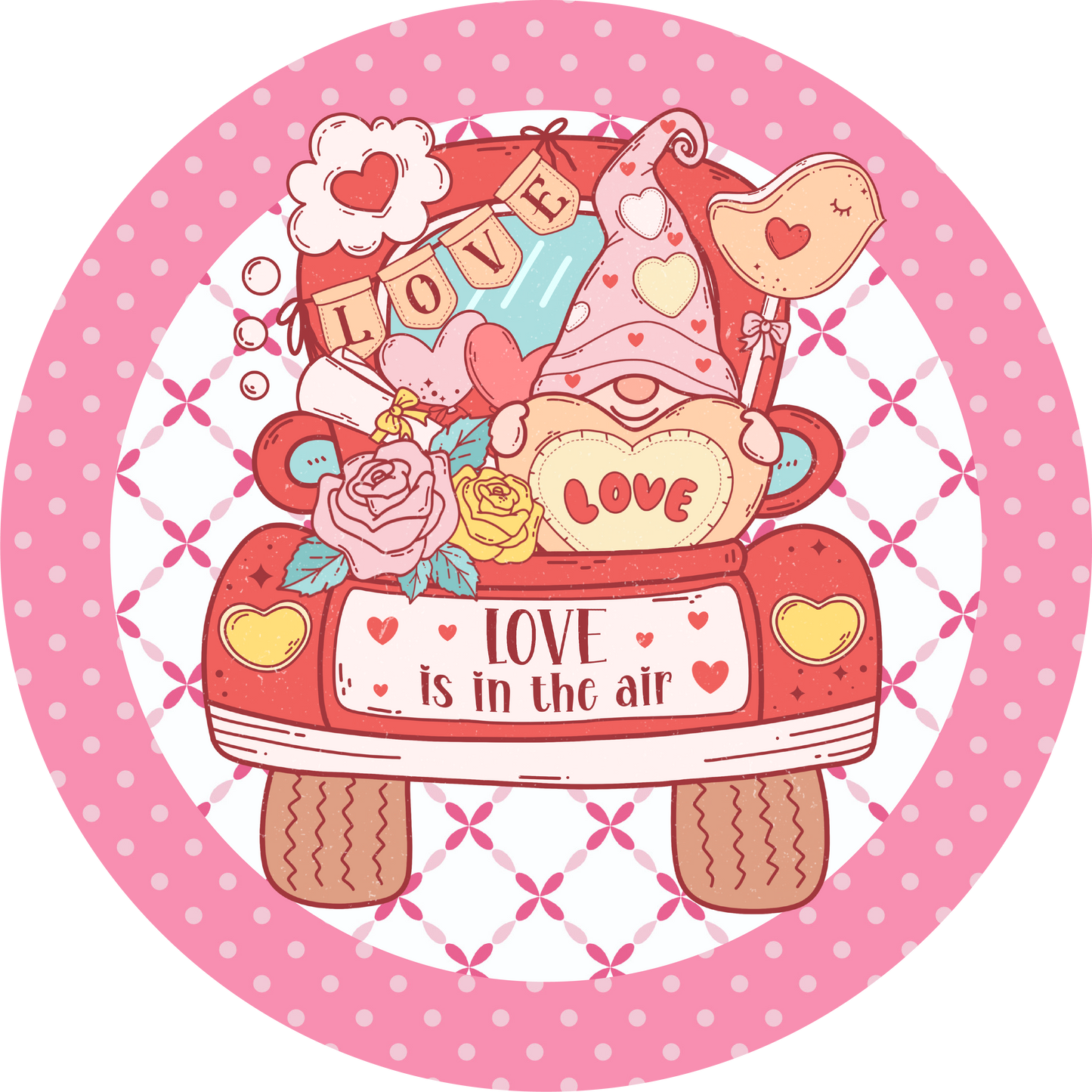 Valentine's Day Love is in The Air Metal / Vinyl Sign - Made in USA