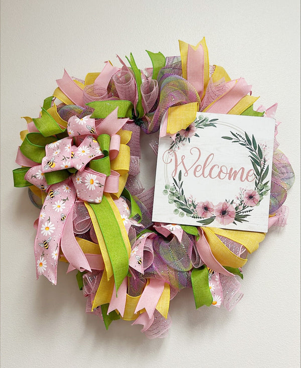 Welcome Spring Wreath - 20 Inch