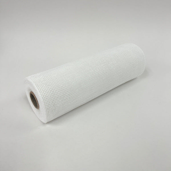 White - Floral Mesh Wrap Solid Color - ( 10 Inch x 10 Yards ) BBCrafts.com