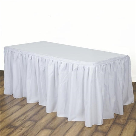 White Polyester Table Skirt 17 Feet