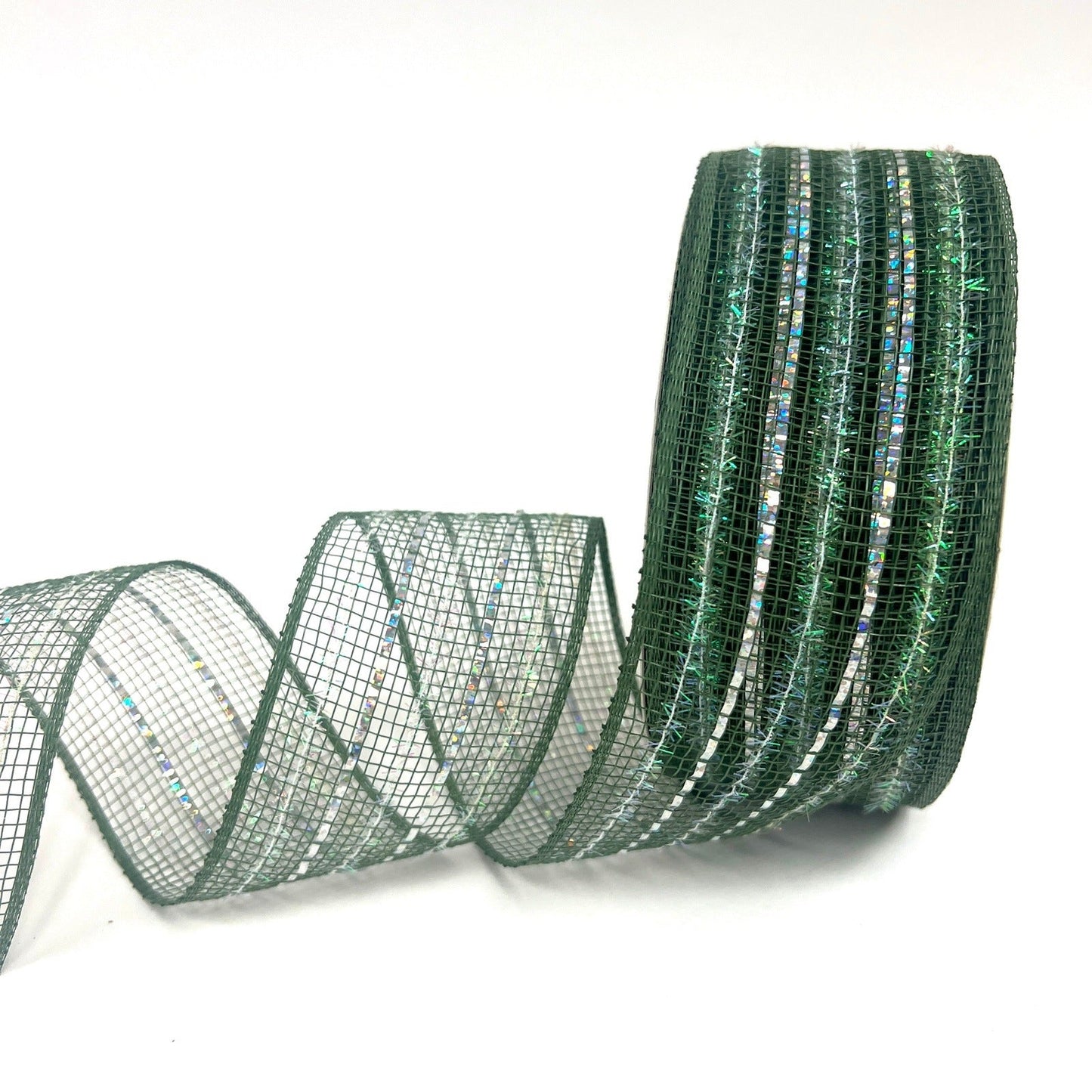 Willow - Laser Metallic Mesh Ribbon - ( 2 - 1/2 Inch x 25 Yards ) BBCrafts.com