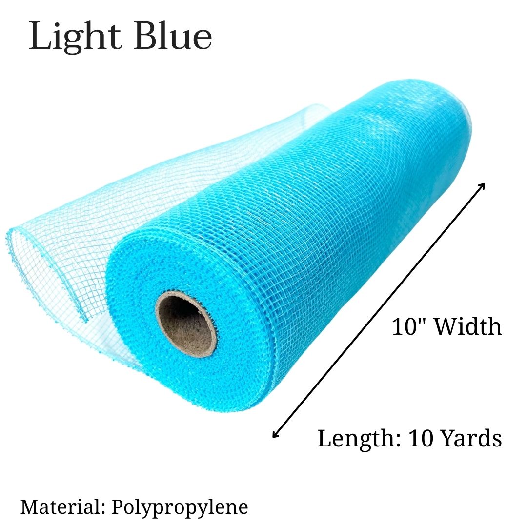 Pre-Order Now & Ship On February 27th - Blue - Deco Mesh Solid Color - ( 10 Inch x 10 Yards )