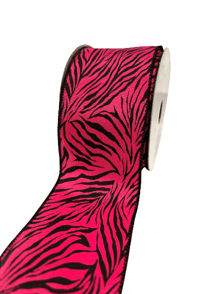 Zebra Print Ribbon ( 2 - 1/2 Inch x 10 Yards ) - Q1944028 BBCrafts.com