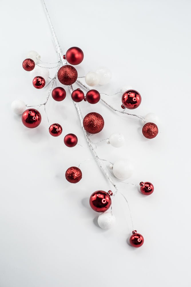 30 Inch Glitter Mixed Ball - White Red