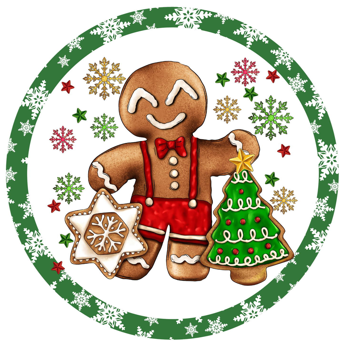 Christmas Gingerbread Man Metal / Vinyl Sign - Made in USA