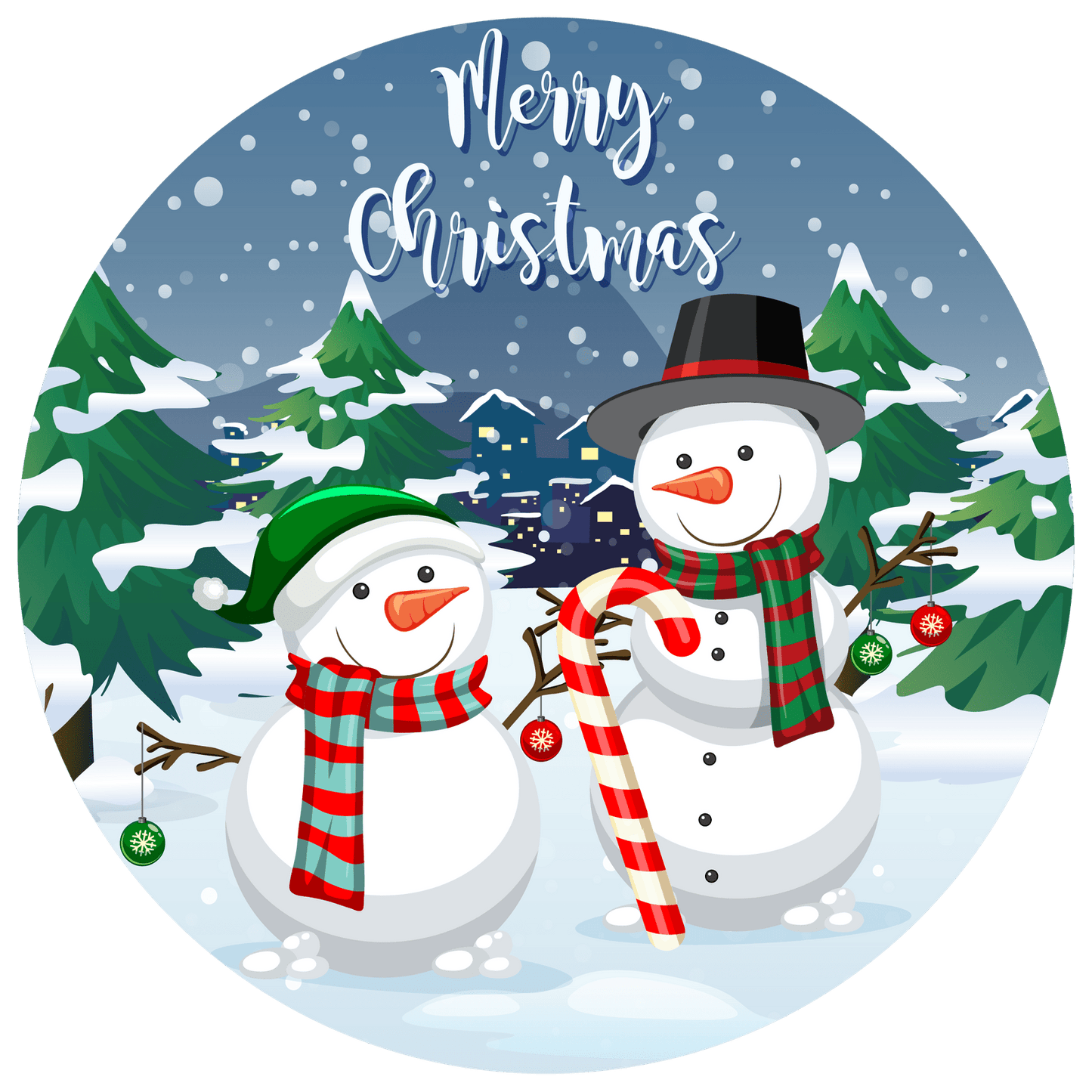 Christmas Snowman Merry Christmas Metal / Vinyl Sign - Made in USA