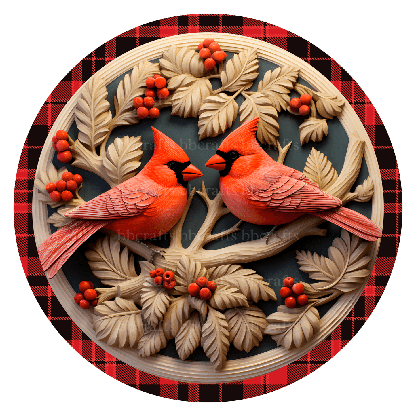 Christmas Cardinal Metal / Vinyl Sign - Made in USA