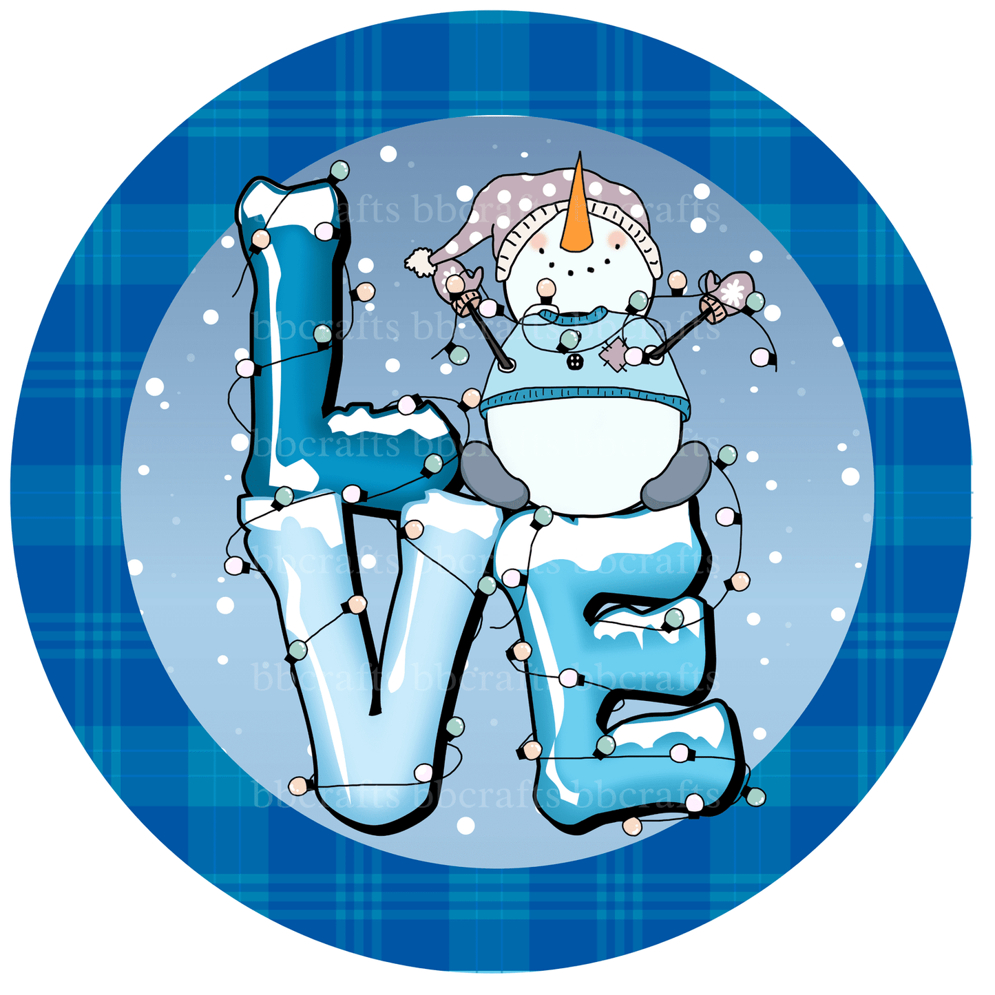 Christmas Snowman Love Metal / Vinyl Sign - Made in USA