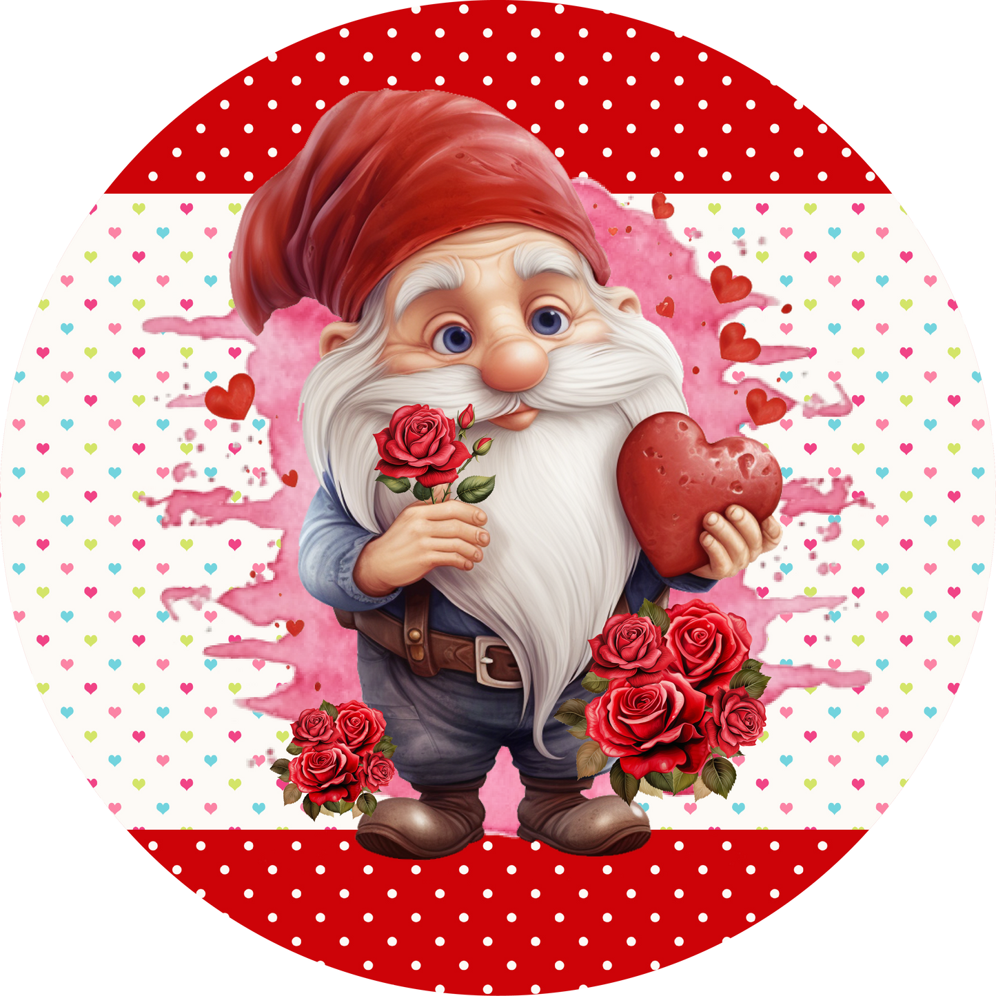Valentine's Day Gnome Love Metal / Vinyl Sign - Made in USA