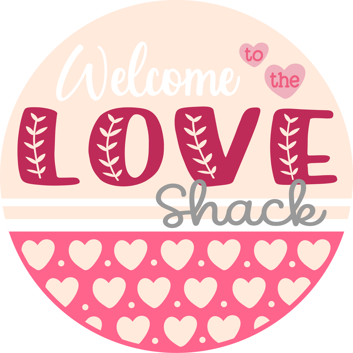 Valentine's Day Welcome To The Love Shack Metal / Vinyl Sign - Made in USA