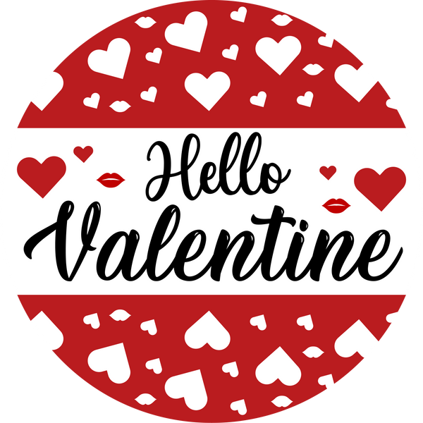Hello Valentine's Day Metal Sign - Made In USA