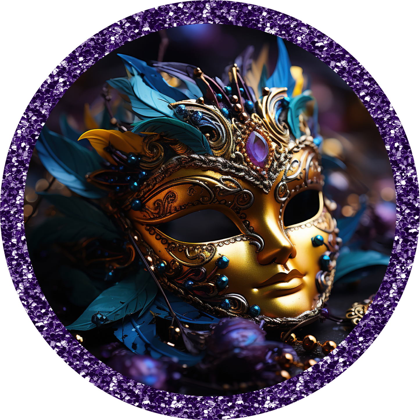 Mardi Gras Carnival Queen Mask Metal / Vinyl Sign - Made in USA