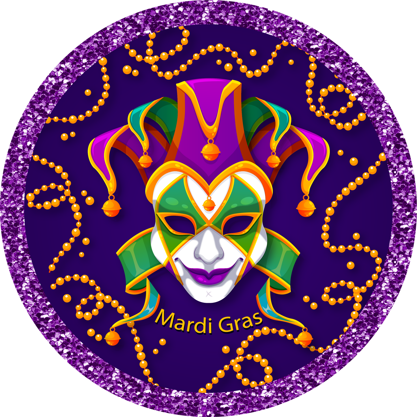 Mardi Gras Joker Mask Metal / Vinyl Sign - Made in USA