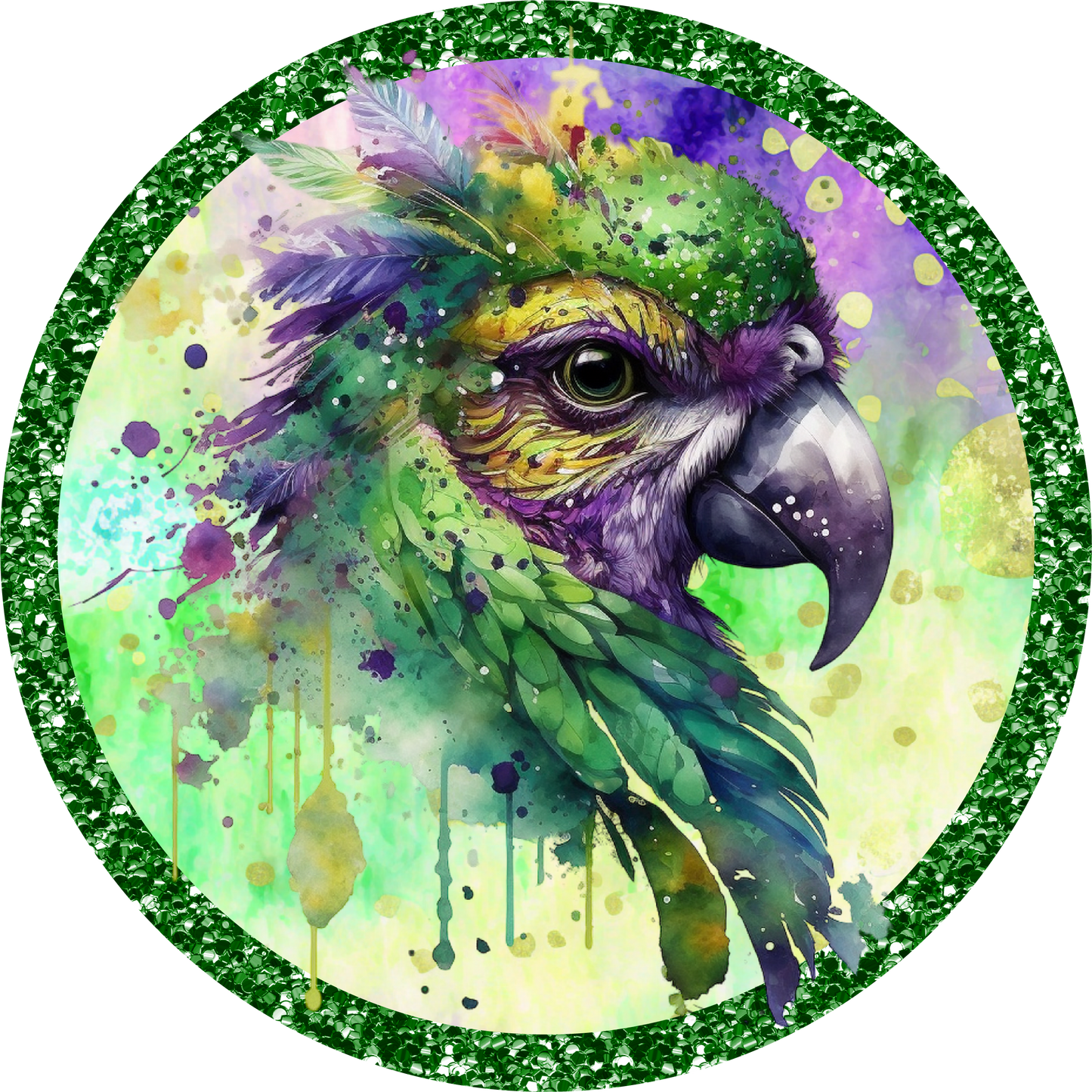 Mardi Gras Parrot Face Metal / Vinyl Sign - Made in USA