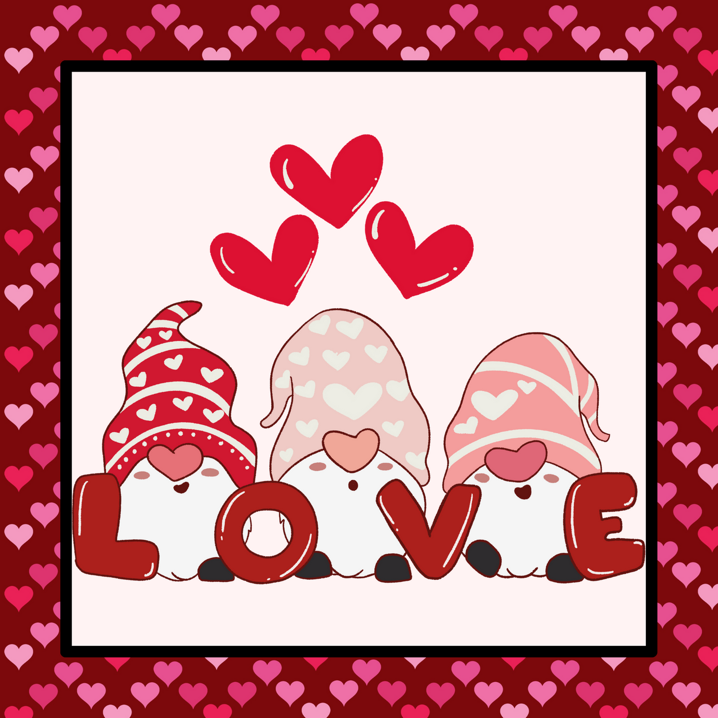 Valentine's Day Gnome Love Metal Sign - Made in USA