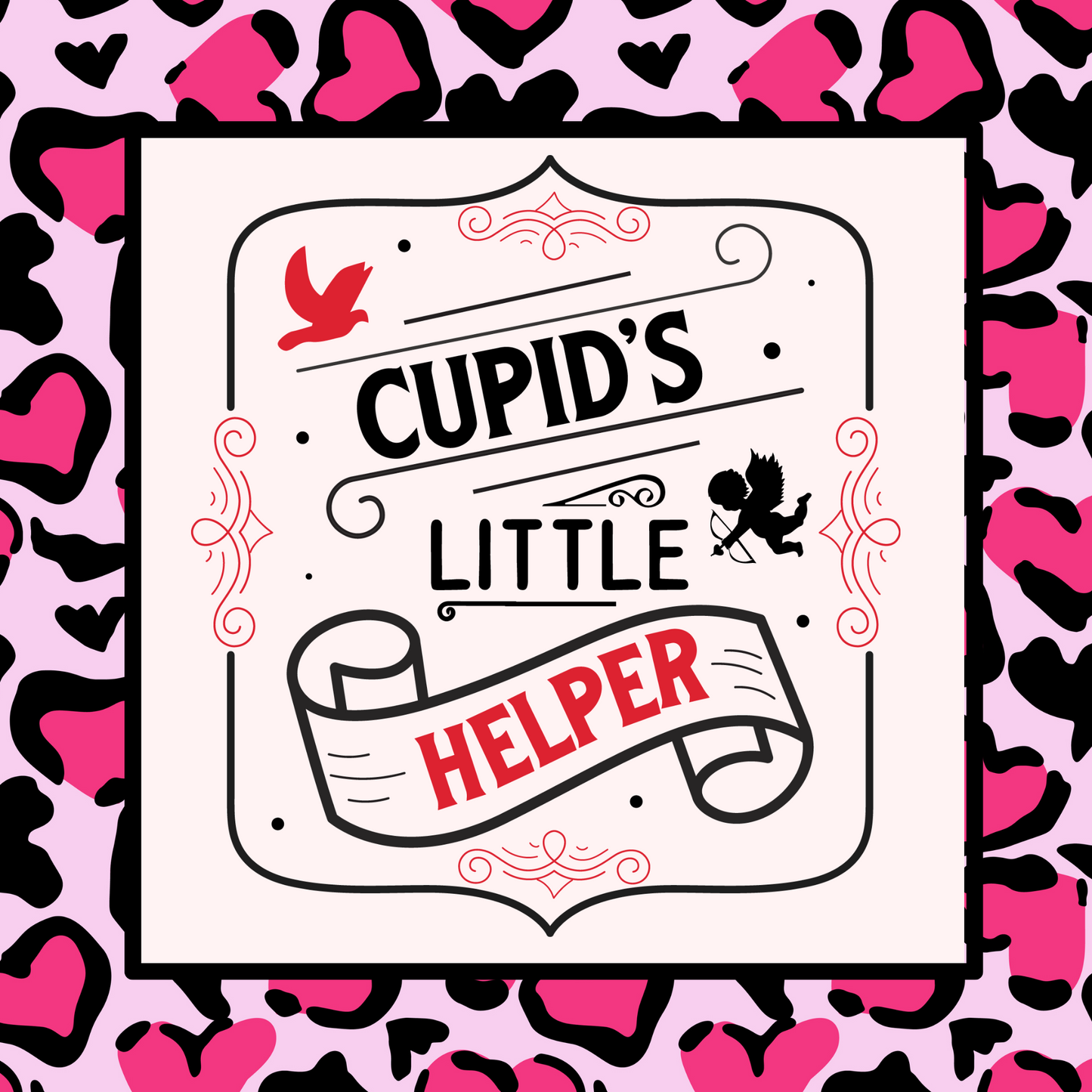 Valentine's Day Cupid Little Helper Metal Sign - Made in USA