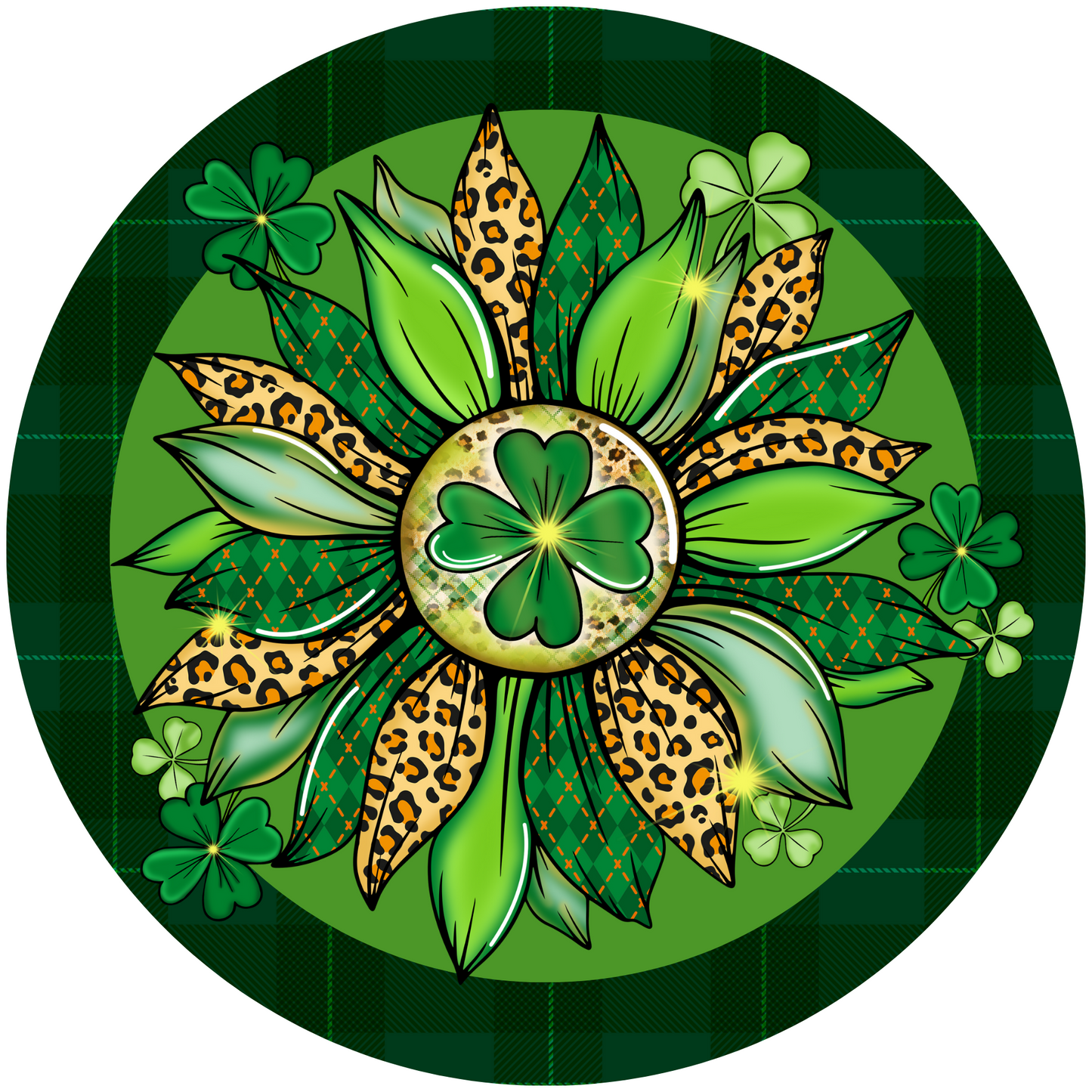 Green Flower Saint Patrick Metal / Vinyl Sign - Made in USA