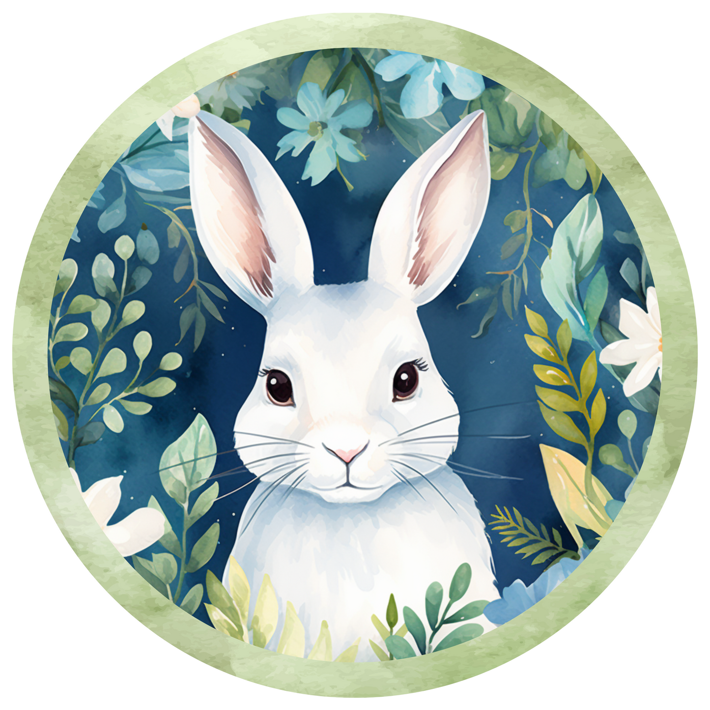 Rabbit with Leaf Spring & Easter Metal / Vinyl Sign - Made in USA