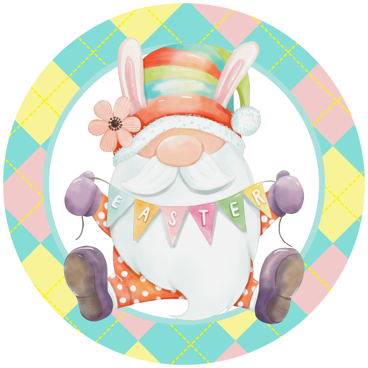 Spring & Easter Gnome Metal / Vinyl Sign - Made in USA