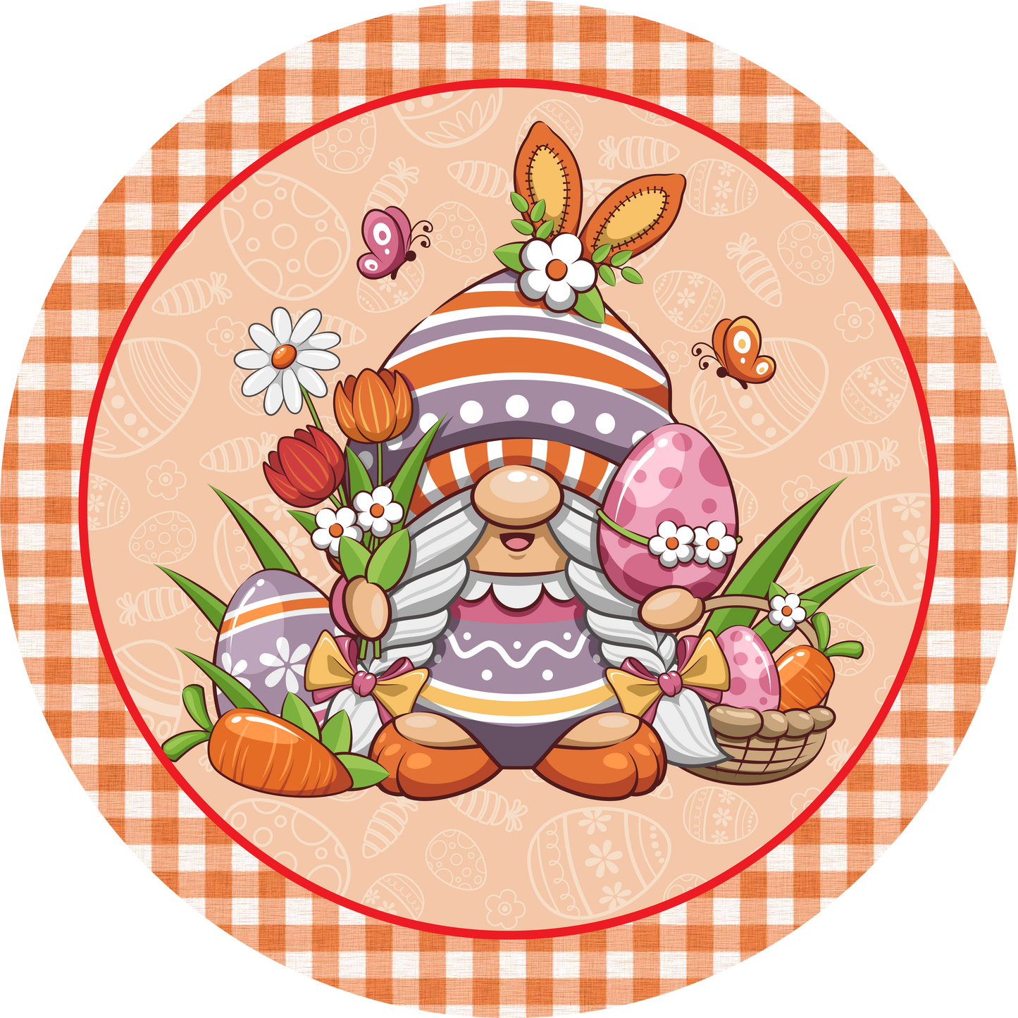 Easter Gnome with Easter Eggs Metal / Vinyl Sign - Made in USA