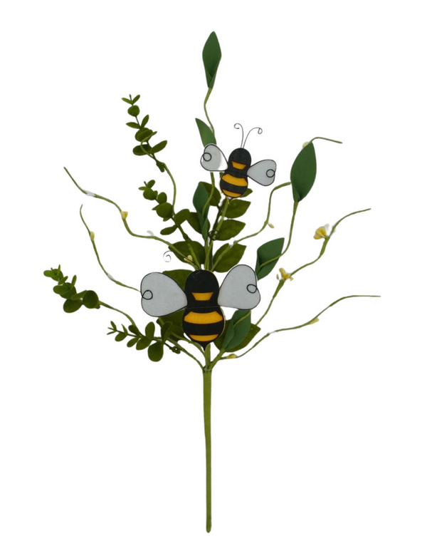 18 Inch Bumble Bee with Leaves Spray