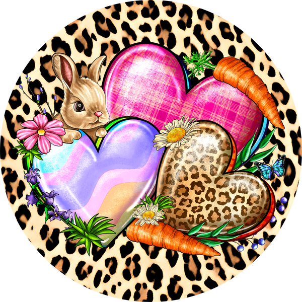 Spring & Easter Metal Sign: Heart Bunny with Carrot - Made In USA