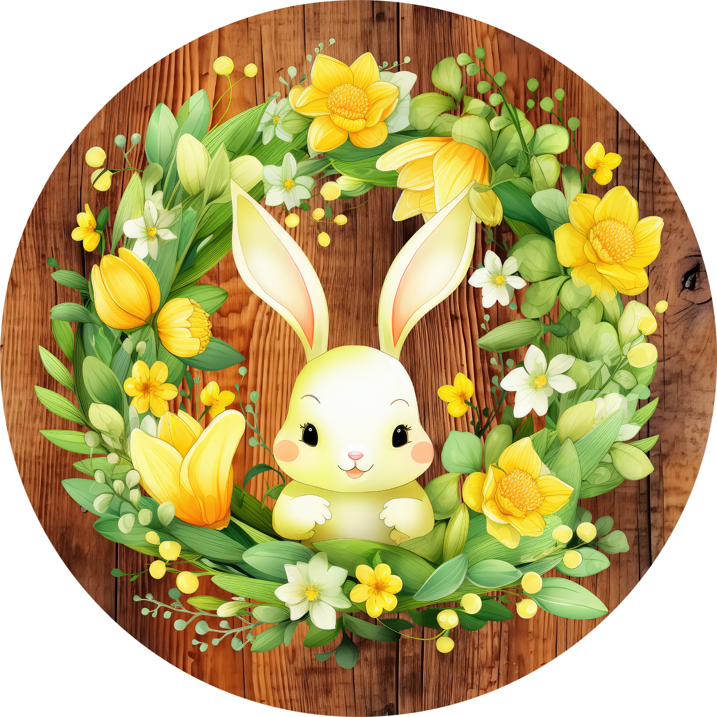 Flower Bunny Spring & Easter Metal / Vinyl Sign - Made in USA