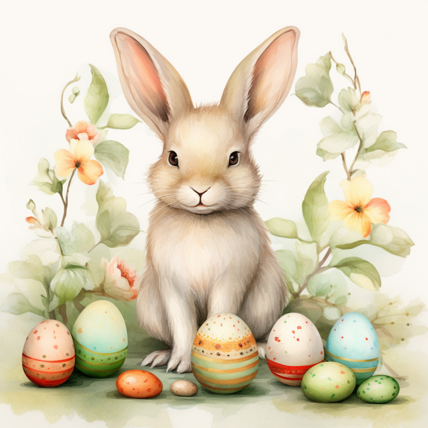 Easter Bunny Rabbit with Eggs Metal Sign - Made in USA