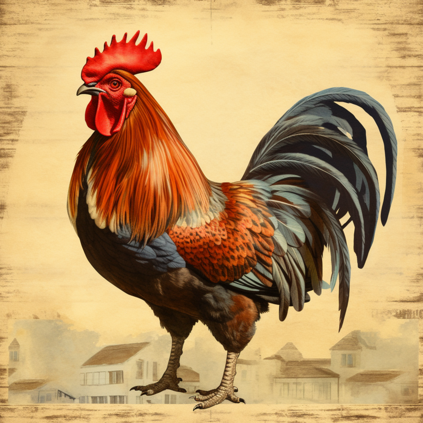 Farm Rooster Cock Metal Sign - Made in USA