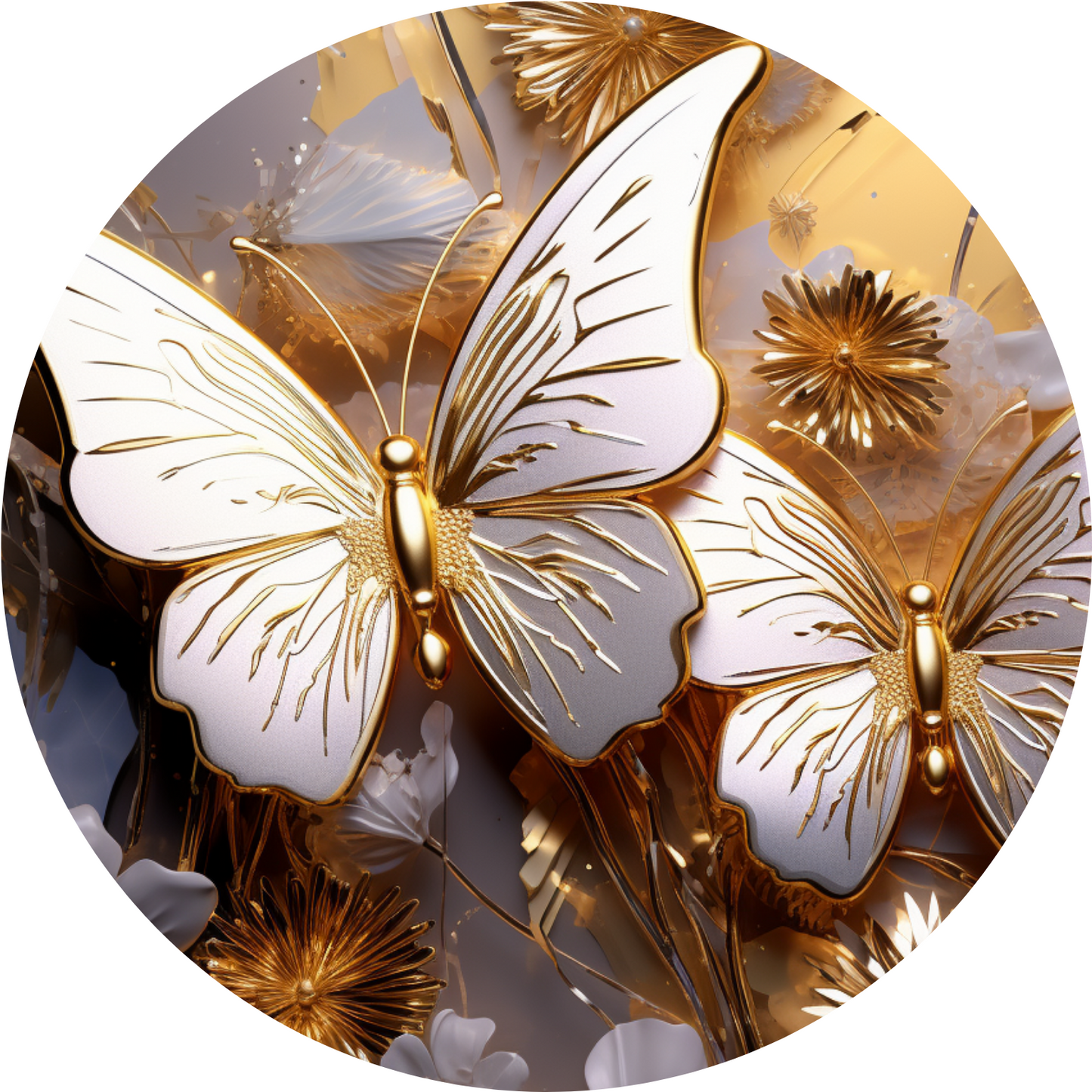 Golden Butterfly Metal / Vinyl Sign - Made in USA