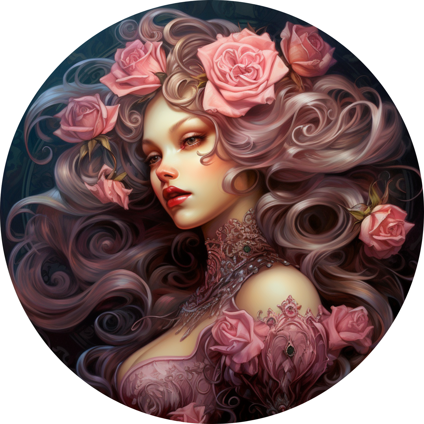 Cute Girl with Flower Metal / Vinyl Sign - Made in USA