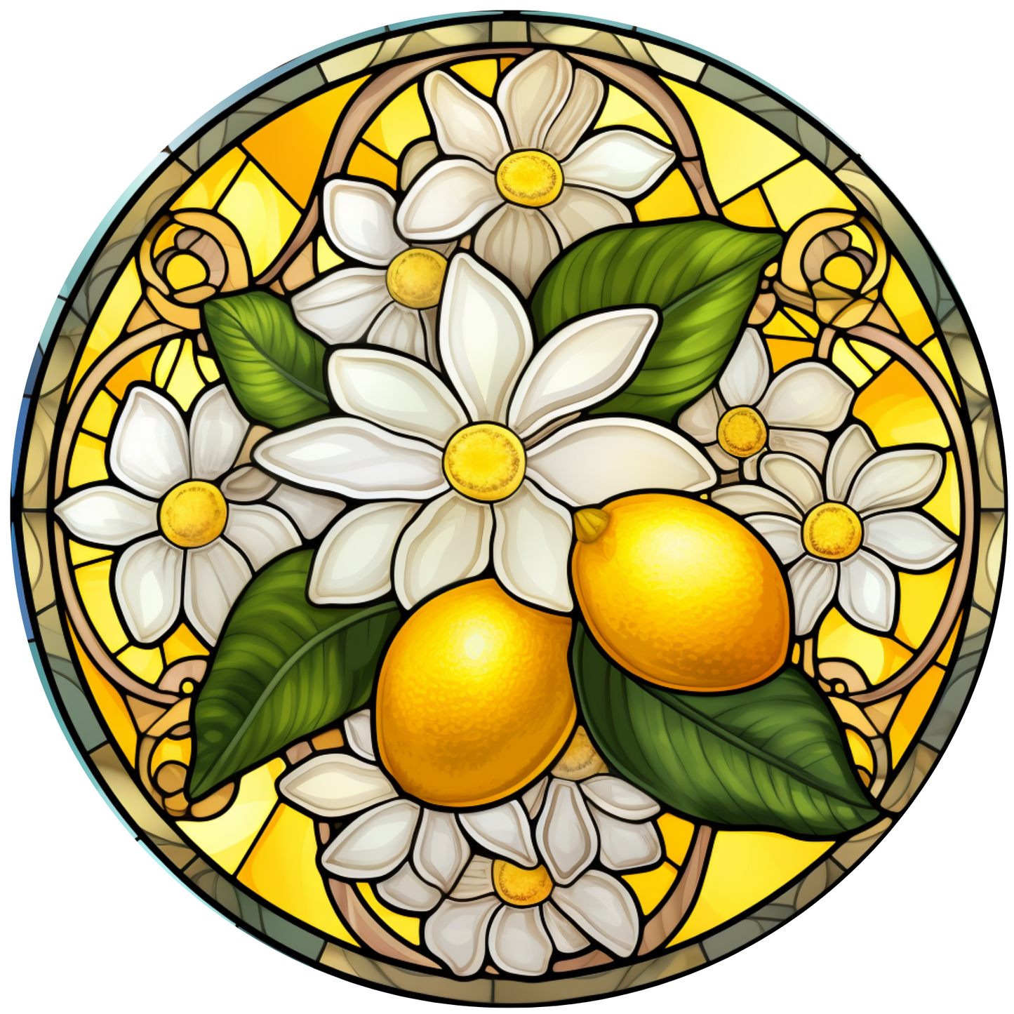 Lemon with Flower Metal / Vinyl Sign - Made in USA