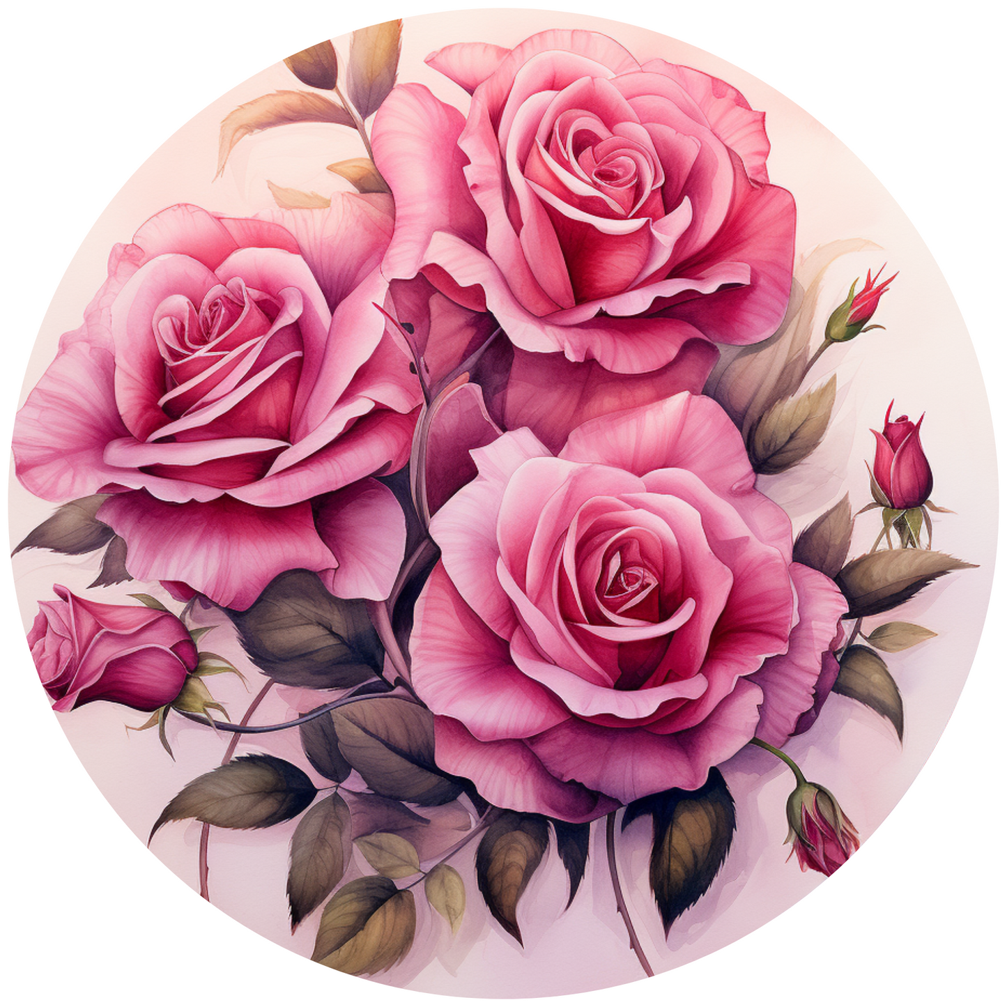 Pink Rose Flower Metal / Vinyl Sign - Made in USA