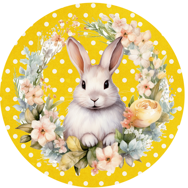 Spring Metal Sign: Bunny Rabbit - Made In USA