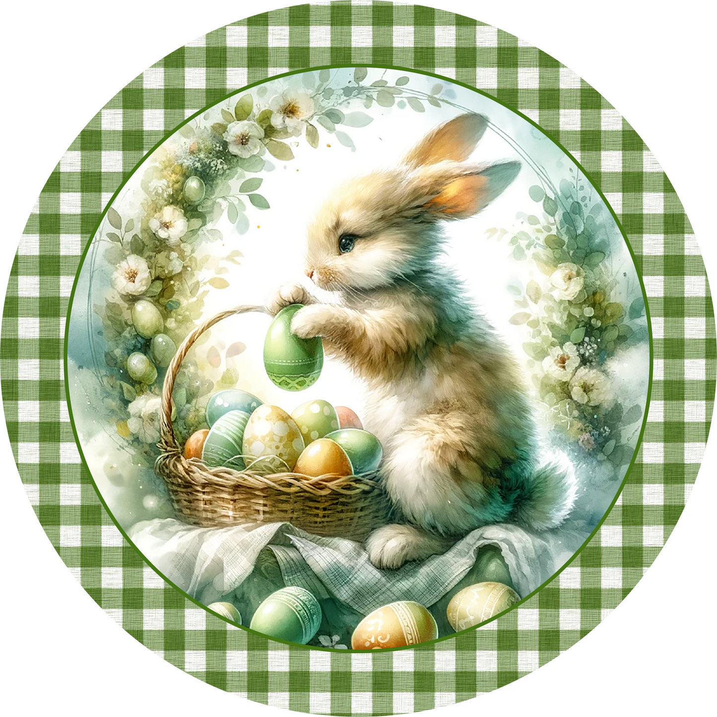 Easter Bunny Rabbit with Eggs Metal / Vinyl Sign - Made in USA