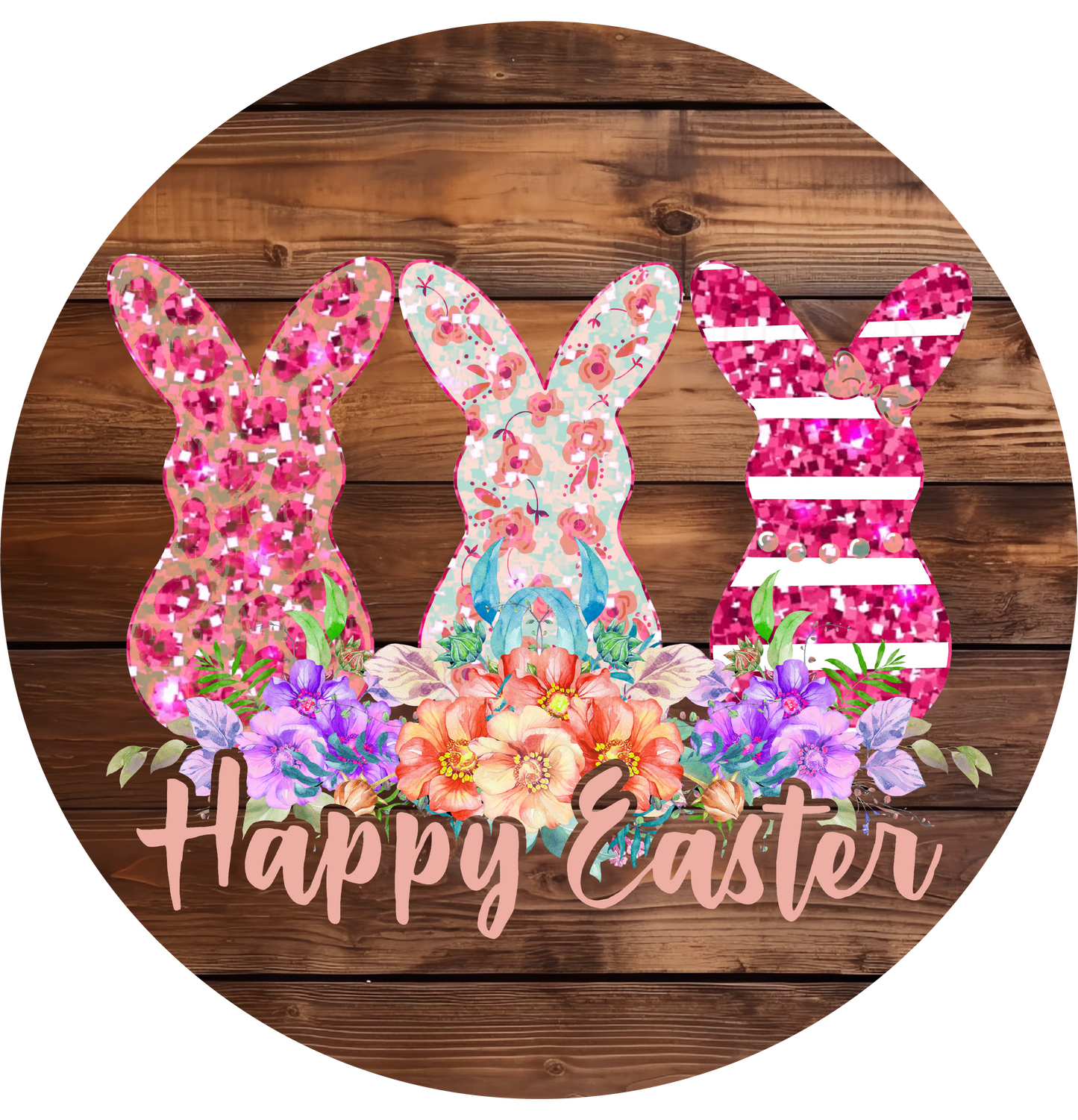 Happy Easter Bunny Rabbit Metal / Vinyl Sign - Made in USA