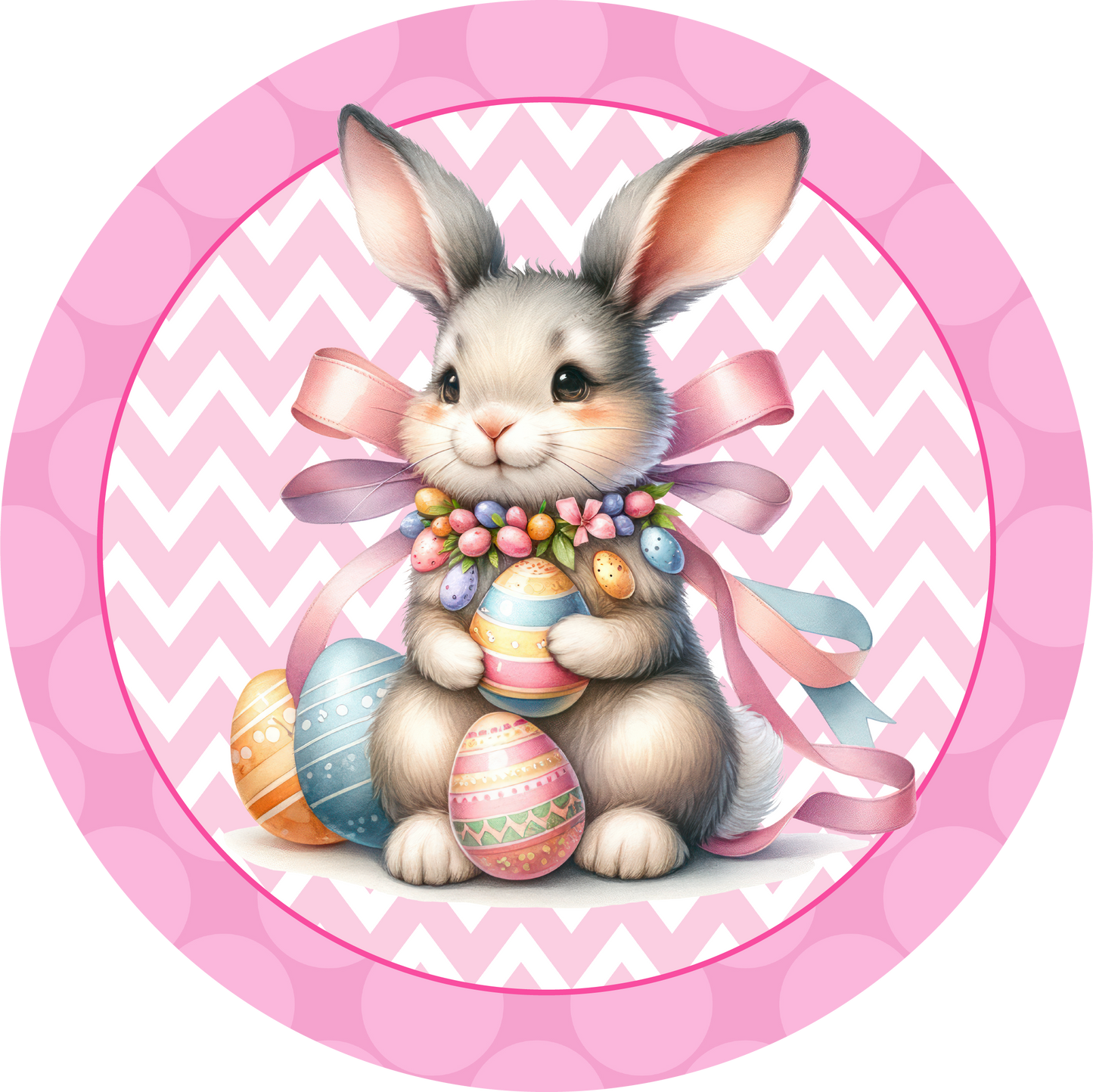 Easter Bunny Rabbit with Eggs Metal / Vinyl Sign - Made in USA