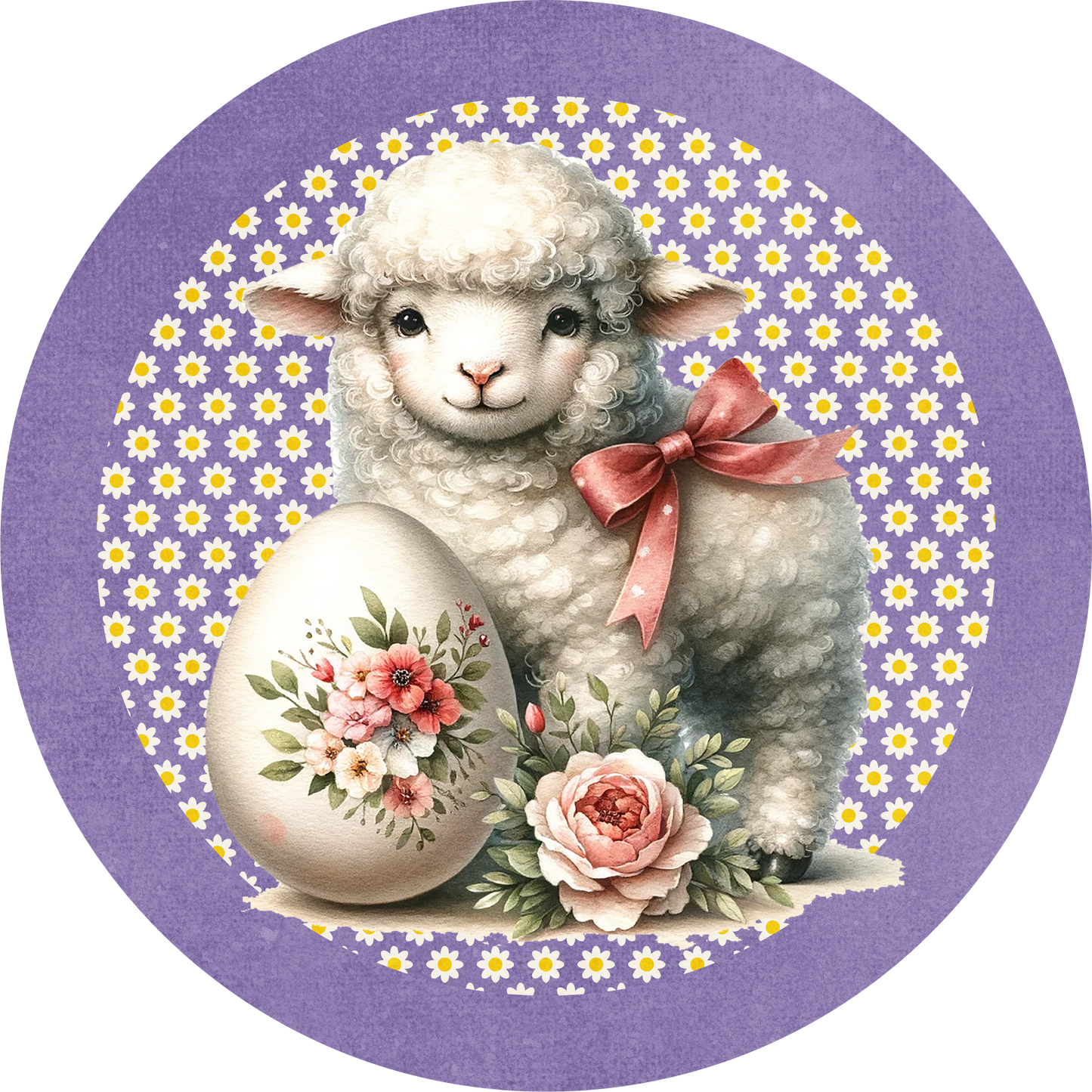 Easter Sheep with Eggs Metal / Vinyl Sign - Made in USA
