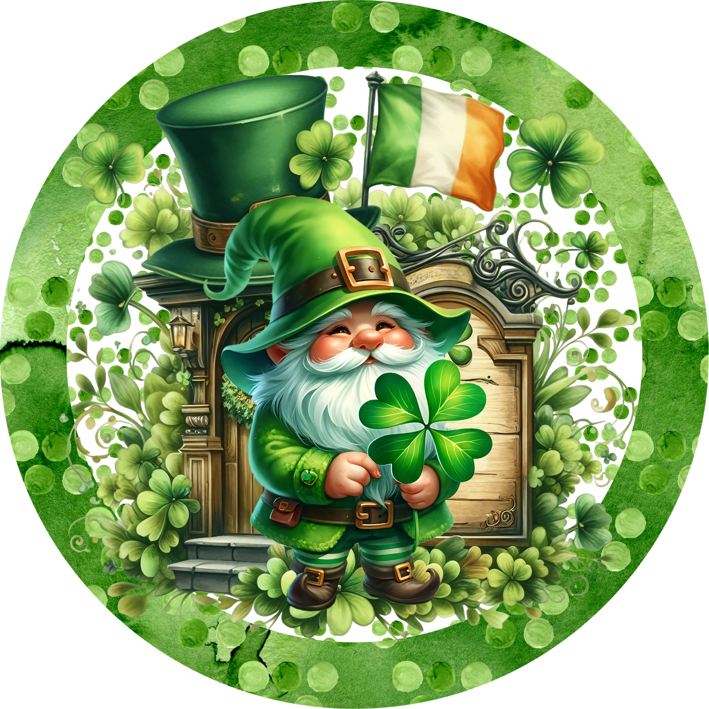 Saint Patrick's Day Gnome Metal / Vinyl Sign - Made in USA